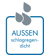 Aussen: schlagregendicht